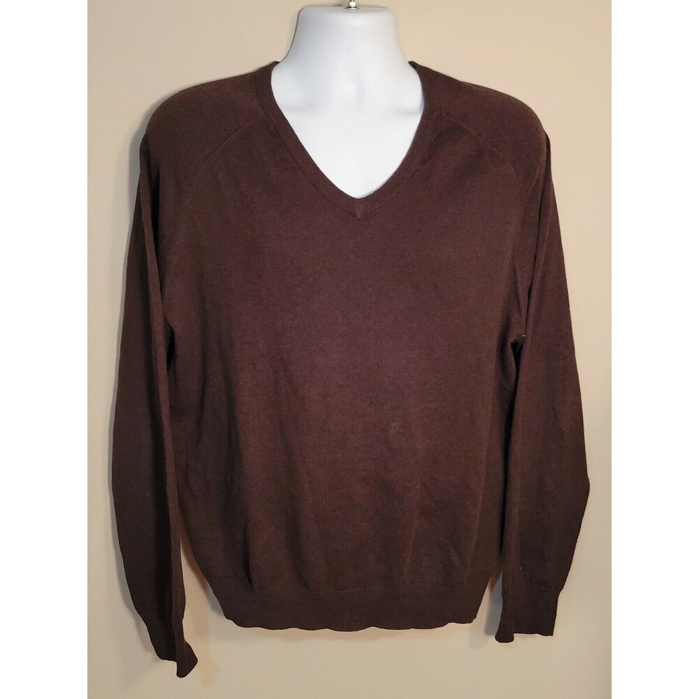 J Crew Men's Cotton & Cashmere V-Neck Sweater Size L  NWOT